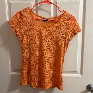 Orange Lace Blouse